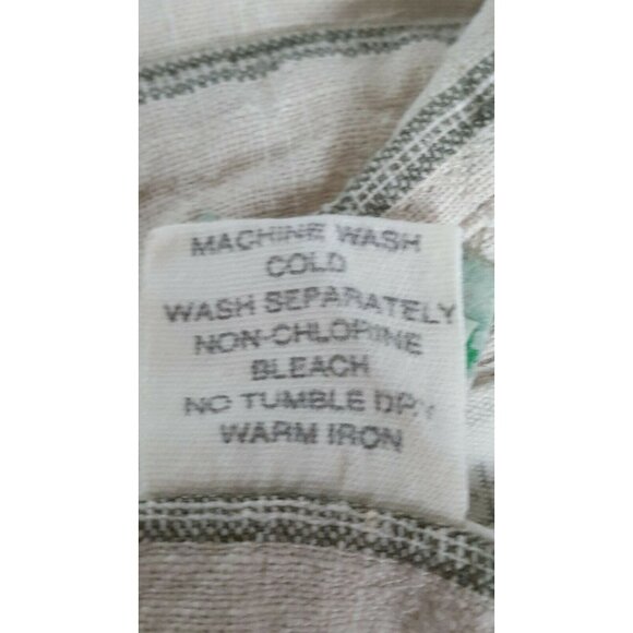 Abercrombie & Fitch Women's Blouse Linen blend Sleeveless Button-front Striped - Picture 8 of 9